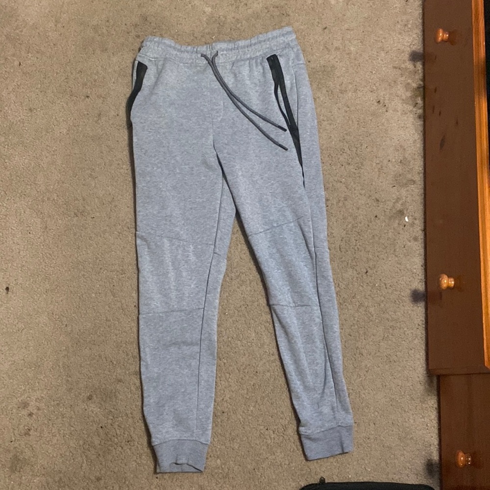 Grey Sweatpants with Black Zippers